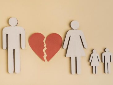Ett par som går isär med barn