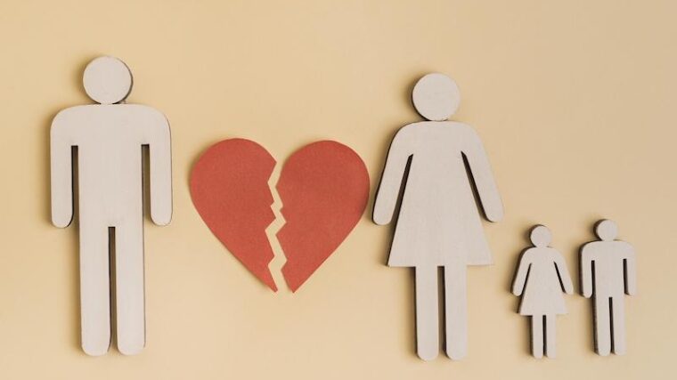 Ett par som går isär med barn